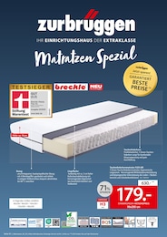 Matratze Angebot & Preis im aktuellen Zurbrüggen Prospekt Matratze Angebot im aktuellen Zurbrüggen Prospekt auf Seite 1