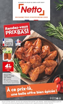 Prospectus Netto à Nice, "Rendez-vous PRIX BAS !", 12 pages de promos valables du 29/07/2025 au 04/08/2025