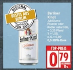 Jubiläums-Pilsener oder Radler naturtrüb von Berliner Kindl für 0,79 € bei EDEKA im Angebot Jubiläums-Pilsener oder Radler naturtrüb von Berliner Kindl im aktuellen EDEKA Prospekt