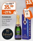 Champagner Brut Royal Angebote von POMMERY bei Müller Hückelhoven für 35,99 €