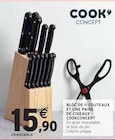 Bloc de 11 couteaux et une paire de ciseaux - Cook Concept dans le catalogue Intermarché