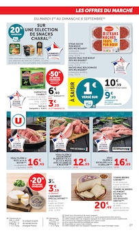 Promotion Rôti de veau dans le prospectus Super U, valable du 01/09/2026 au 13/09/2026 Promo Rôti de veau dans le catalogue Super U du moment à la page 27