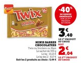 Minis Barres Chocolatées - Twix / Snickers / Mars dans le catalogue U Express