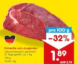 Aktuelles Entrecôte vom Jungbullen Angebot bei Netto Marken-Discount in Reutlingen ab 1,89 €