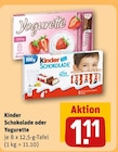 Schokolade von Kinder oder Yogurette für 1,11 € bei REWE im Angebot Schokolade von Kinder oder Yogurette im aktuellen REWE Prospekt