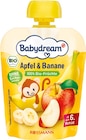 Bio Quetschbeutel Apfel & Banane von Babydream für 0,55 € bei Rossmann im Angebot Bio Quetschbeutel Apfel & Banane von Babydream im aktuellen Rossmann Prospekt
