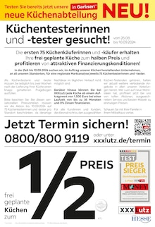 XXXLutz Möbelhäuser Prospekt "Küchentesterinnen und -tester gesucht!" mit  Seiten (Garbsen)