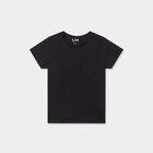 T-shirt manches courtes en coton noir fille en promo chez La Halle T-shirt manches courtes en coton noir fille dans le catalogue La Halle