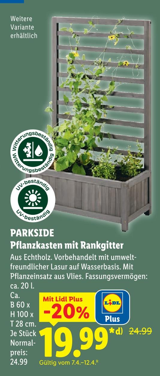 Pflanzkasten mit Rankgitter