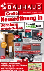 BAUHAUS Prospekt für Lohmar mit 10 Seiten BAUHAUS Prospekt für Lohmar: "Große Neueröffnung in Bensberg", 10 Seiten, 22.10.2020 - 07.11.2020