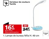Lampe de bureau Mila H. 49 cm en promo à 16,99 € chez But Lampe de bureau Mila H. 49 cm dans le catalogue But