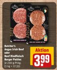 Angus Irish Beef Burger Patties von Butcher's für 3,99 € bei REWE im Angebot Angus Irish Beef Burger Patties von Butcher's im aktuellen REWE Prospekt