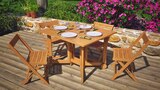 Set table et 4 chaises balcon Bali - HYBA en promo chez Carrefour Set table et 4 chaises balcon Bali - HYBA dans le catalogue Carrefour