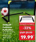 Faltbares Fußballtor im Angebot bei Kaufland in Herne Faltbares Fußballtor Angebote von DUNLOP bei Kaufland Herne für 19,99 €