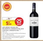 Promo Aop Médoc rouge Cru Bourgeois l'Argenteyre 2019 à 5,99 € dans le catalogue Intermarché à Lille