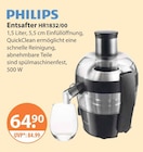 Entsafter HR1832/00 im V-Markt Prospekt Entsafter HR1832/00 von Philips im aktuellen V-Markt Prospekt für 64,90 €