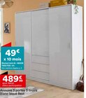 Armoire 3 portes 3 tiroirs Blanc laqué Best en promo chez But Nancy à 489,99 €