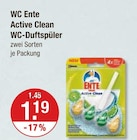 Active Clean WC-Duftspüler im V-Markt Prospekt Active Clean WC-Duftspüler von WC Ente im aktuellen V-Markt Prospekt für 1,19 €