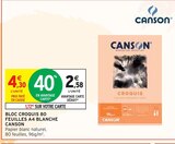 Bloc croquis 80 feuilles a4 blanche - CANSON en promo chez Intermarché Saint-Quentin à 2,58 €