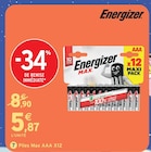 Piles Max AAA X12 - Energizer en promo à 5,87 € chez Intermarché Super Piles Max AAA X12 - Energizer dans le catalogue Intermarché Super