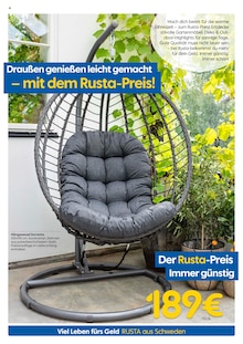 Gartensitzmöbel im Rusta Prospekt "Viele Schnäppchenpreise" mit 24 Seiten (Essen)