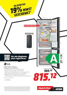 Kühlschrank im aktuellen MediaMarkt Saturn Prospekt (Albstadt) Kühlschrank im MediaMarkt Saturn Prospekt "BIS MONTAG: 19% MWST GESCHENKT" mit 21 Seiten (Albstadt)