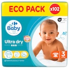 Couche Ultra Dry "Eco Pack" - CARREFOUR BABY - Carrefour Market à Romans-sur-Isère Couche Ultra Dry "Eco Pack" - CARREFOUR BABY en promo chez Carrefour Market Romans-sur-Isère à 12,69 €