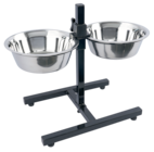 GAMELLES EN INOX AVEC SUPPORT AJUSTABLE 1,7 L X2 - LEEBY dans le catalogue Animalis