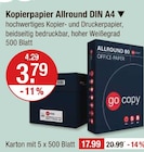 Kopierpapier Allround DIN A4 von go copy im aktuellen V-Markt Prospekt für 3,79 €