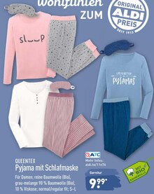 Pyjama mit Schlafmaske bei ALDI Nord in Braunschweig Pyjama mit Schlafmaske im Angebot bei ALDI Nord Braunschweig für 9,99 €