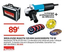 Meuleuse 125 mm GA5030RSP6 710 W - Leroy Merlin à Vandœuvre-lès-Nancy Meuleuse 125 mm GA5030RSP6 710 W en promo chez Leroy Merlin Vandœuvre-lès-Nancy à 89,00 €