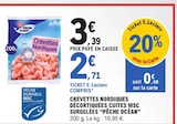 Crevettes nordiques décortiquées cuites MSC surgelées - Pêche Océan en promo chez E.Leclerc Crevettes nordiques décortiquées cuites MSC surgelées - Pêche Océan dans le catalogue E.Leclerc
