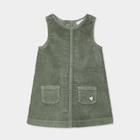 Robe chasuble effet velours côtelé coton vert kaki bébé fille à 6,99 € dans le catalogue La Halle