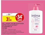 GEL LAVANT INTIME QUOTIDIEN EXTRA DOUX EXTRAIT D'HAMAMÉLIS - INTIMA - Intermarché à Joué-lès-Tours GEL LAVANT INTIME QUOTIDIEN EXTRA DOUX EXTRAIT D'HAMAMÉLIS - INTIMA en promo chez Intermarché Joué-lès-Tours à 3,90 €
