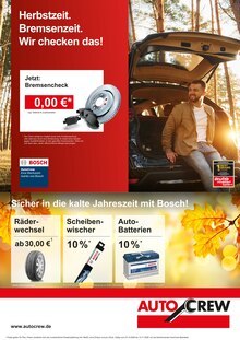 Aktueller AutoCrew Prospekt (Reinbek, 6 Seiten zum blättern AutoCrew Prospekt Herbstzeit. Bremsenzeit. Wir checken das! mit 6 Seiten