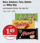 Schokoriegel im V-Markt Prospekt Schokoriegel von Mars, Snickers, Twix, Balisto oder Milky Way im aktuellen V-Markt Prospekt fĂŒr 1,49 âŹ
