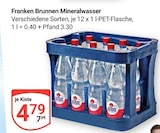 Mineralwasser im Angebot bei GLOBUS in Erlangen Mineralwasser Angebote von Franken Brunnen bei GLOBUS Erlangen für 4,79 €