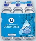 Eau de source de montagne - U en promo chez Super U Besançon à 3,18 €