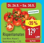 Rispentomaten für 1,29 € bei ALDI Nord im Angebot Rispentomaten im aktuellen ALDI Nord Prospekt