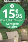 Mr. Bricolage Vindelle - Promo Lanterne solaire Muscat Promo Lanterne solaire Muscat à 15,95 € dans le catalogue Mr. Bricolage à Vindelle