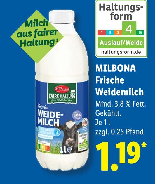 Frische Weidemilch
