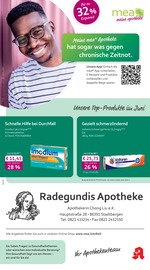 mea - meine apotheke Apotheken Prospekt der aktuellen Woche mit 4 Seiten, gültig von 01.06.2026 bis 30.06.2026, in Diedorf und Umgebung Aktueller mea - meine apotheke Apotheken Prospekt in Diedorf und Umgebung, "Unsere Juni-Angebote" mit 4 Seiten, 01.06.2026 - 30.06.2026