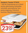 Sandwich-Toaster ST3629 im Angebot bei GLOBUS in Oberhausen Sandwich-Toaster ST3629 Angebote von Clatronic bei GLOBUS Oberhausen für 23,00 €