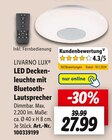 LED Deckenleuchte mit Bluetooth-Lautsprecher Angebote von LIVARNO LUX bei Lidl Göppingen für 27,99 €