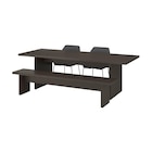 Tisch, 2 Stühle + Bank Eschenfurnier dunkelbraun/Gunnared dunkelgrau schwarz von BERGSHYTTAN / TOSSBERG im aktuellen IKEA Prospekt