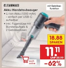 Akku-Handstaubsauger im Angebot bei Netto Marken-Discount in Wolfsburg Akku-Handstaubsauger Angebote von CLEANMAXX bei Netto Marken-Discount Wolfsburg für 11,11 €