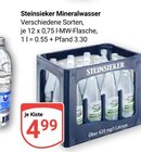 Mineralwasser im Angebot bei GLOBUS in Bochum Mineralwasser Angebote von Steinsieker bei GLOBUS Bochum für 4,99 €