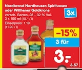 Spirituosen oder Wilthener Goldkrone bei Netto Marken-Discount im Schwerin Prospekt für 3,00 €