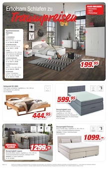 Bett im Möbel AS Prospekt "Trendig Wohnen zu Lieblingspreisen" mit 16 Seiten (Ludwigshafen (Rhein))
