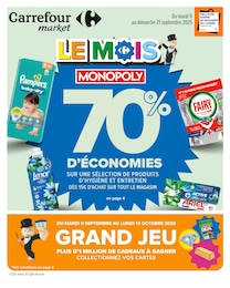 Prospectus Carrefour Market : «LE MOIS MONOPOLY» avec 62 pages, 09/09/2025 - 21/09/2025 Catalogue Carrefour Market en cours à Risoul et aux alentours : «LE MOIS MONOPOLY» avec 62 pages, valable du 09/09/2025 au 21/09/2025